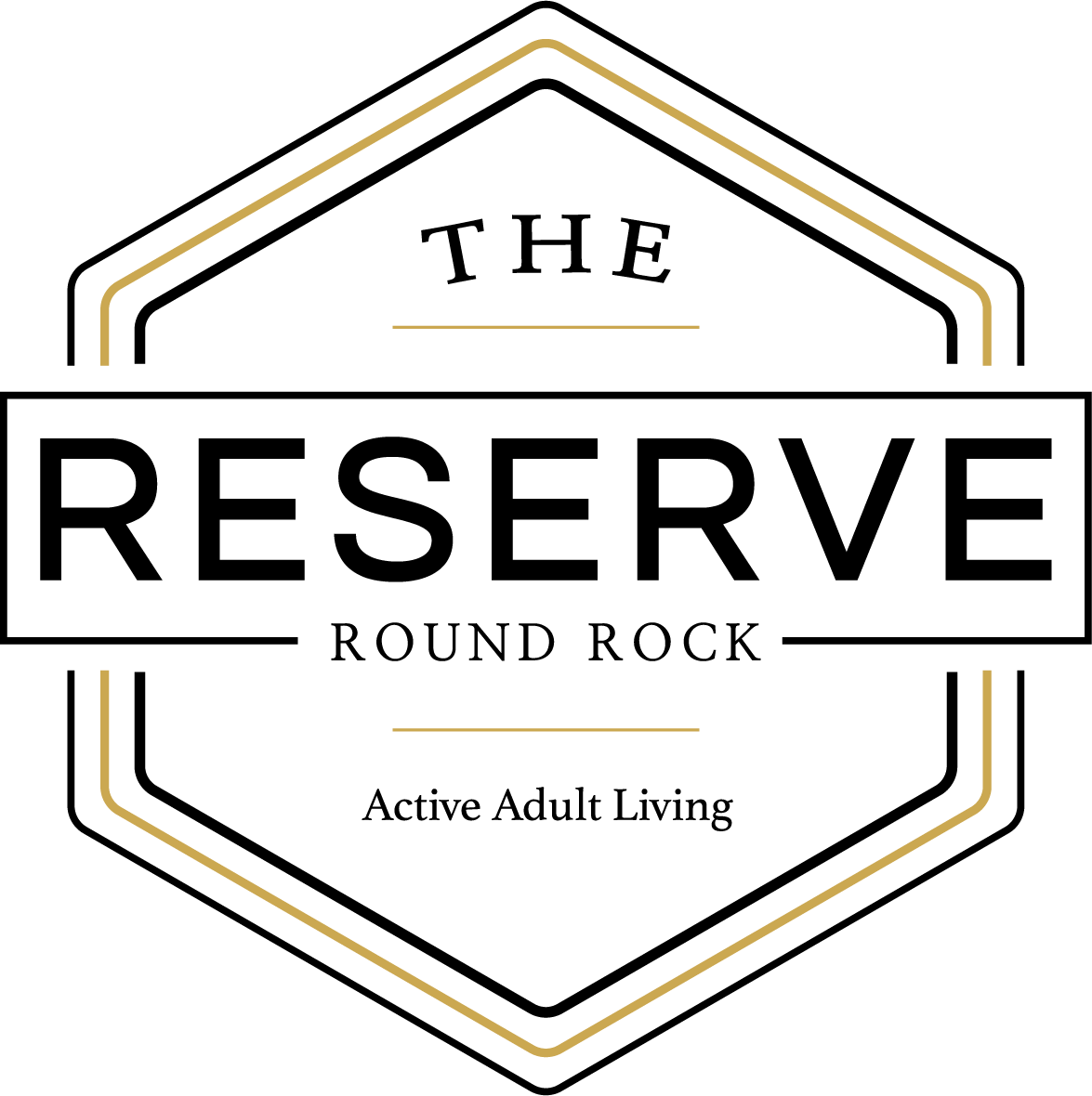 Stylized hexagon logo featuring elegant gold lines and a minimalist design, suitable for branding and modern aesthetics.