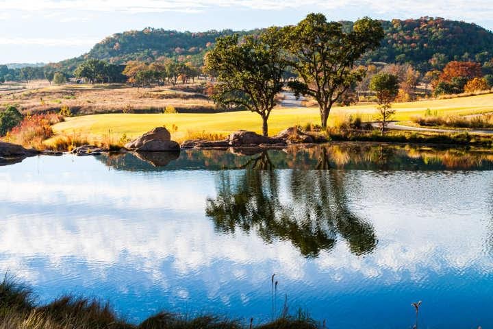 Texas Hill Country landscape with rolling hills and autumn colors